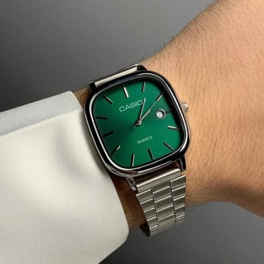 Green Casio Square Watch