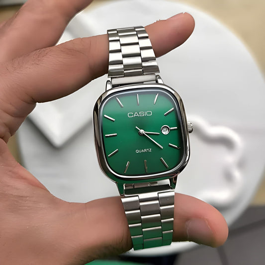 Green Casio Square Watch