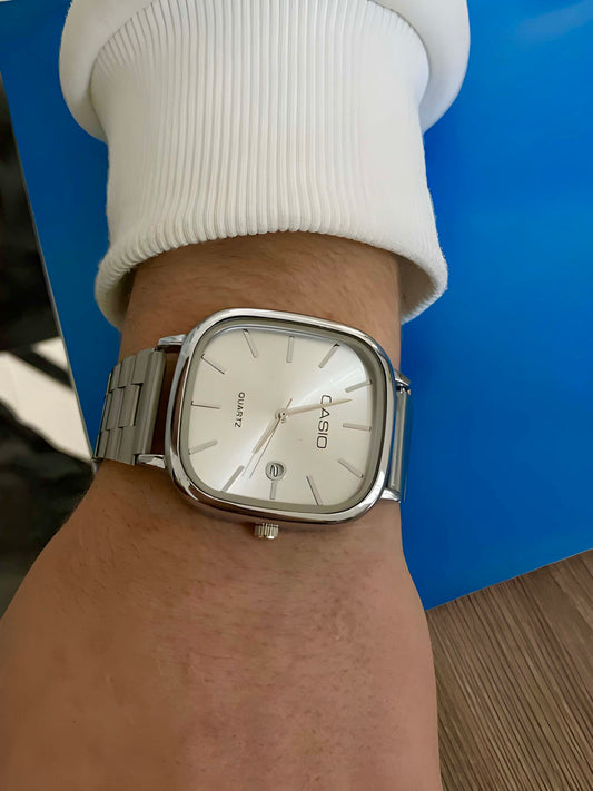 Silver Casio Square Watch