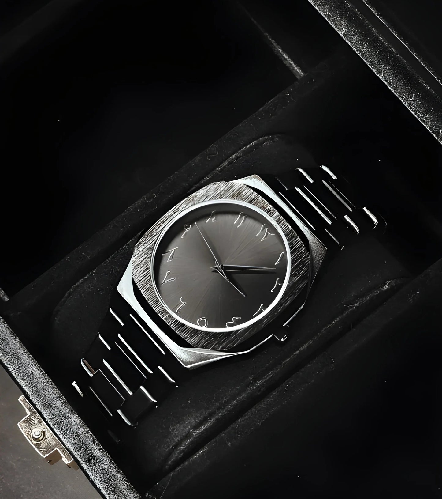 Black Aura Stainless Steel Watch